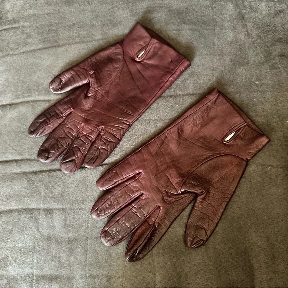 Brown Italian Authentic Leather Women’s Gloves | Size 7.5